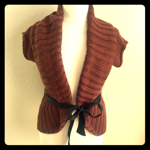 Outback Red Sweaters - Adorable brown open knit cardigan